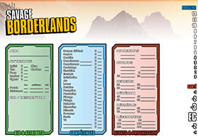 Fiches de personnages complètes de Savage Borderlands (printer friendly)