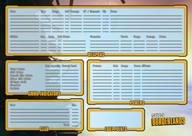 Fiches des personnages complètes de Savage Borderlands (verso)